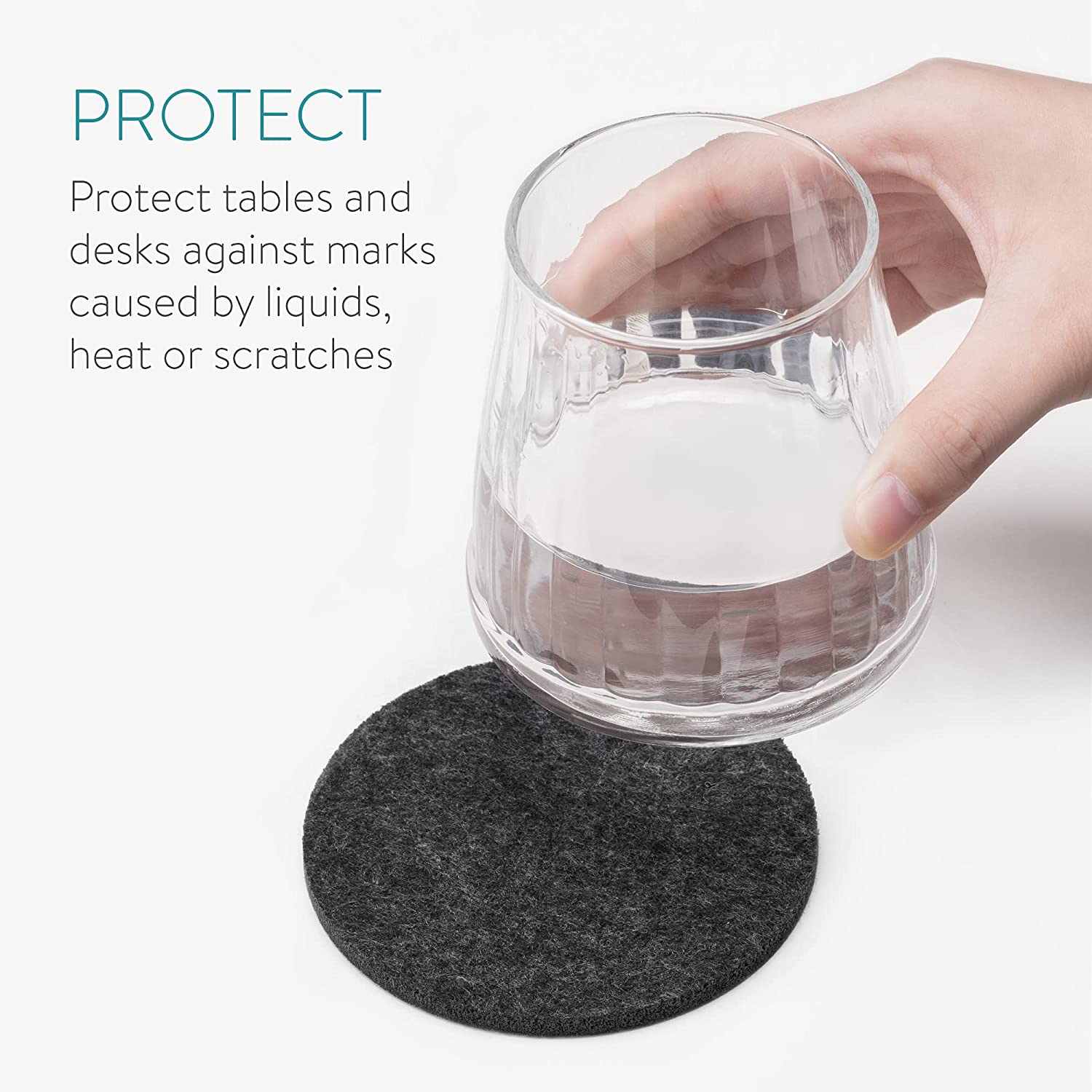 Navaris Σετ με 14 Σουβέρ για Ποτήρια με Ξύλινη Βάση - Black - 53931.01.14