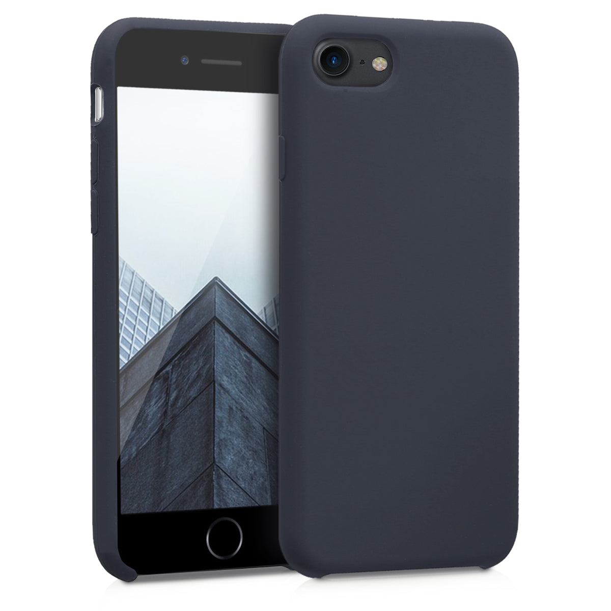 KW iPhone SE 2022 / SE 2020 / 7 / 8 Θήκη Σιλικόνης Rubber TPU - Dark Blue Matte - 40225.53