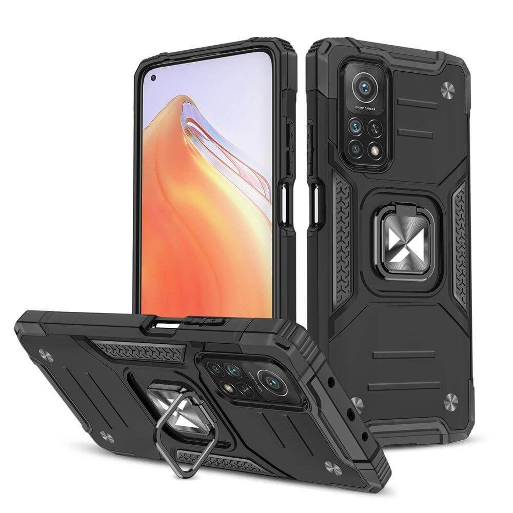 Wozinsky Xiaomi Poco M4 Pro 5G / Redmi Note 11S 5G Ring Armor Σκληρή Θήκη με Πλαίσιο Σιλικόνης και Δαχτυλίδι Συγκράτησης - Black