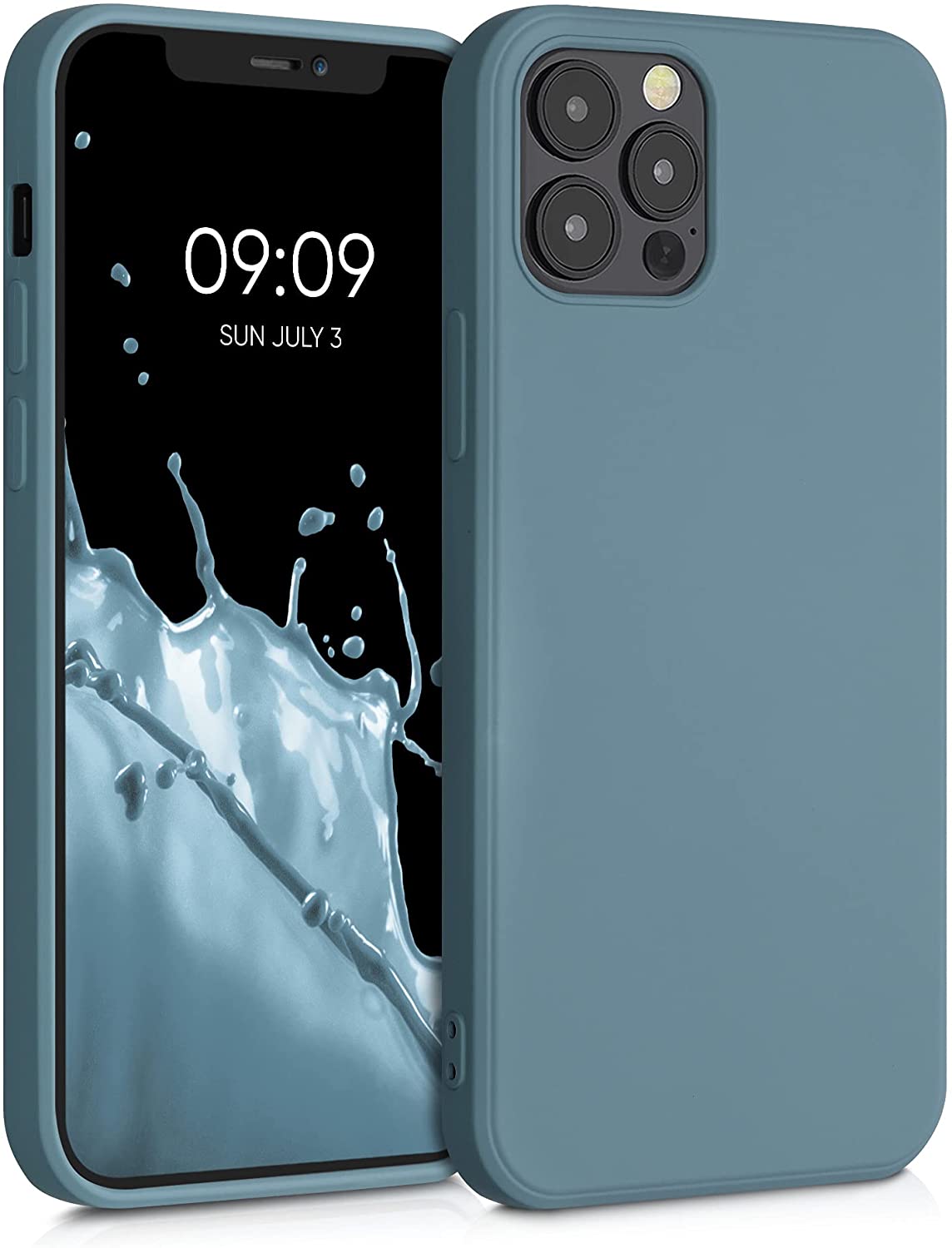 KW iPhone 12 / iPhone 12 Pro Θήκη Σιλικόνης Rubberized TPU - Stone Blue - 53844.206
