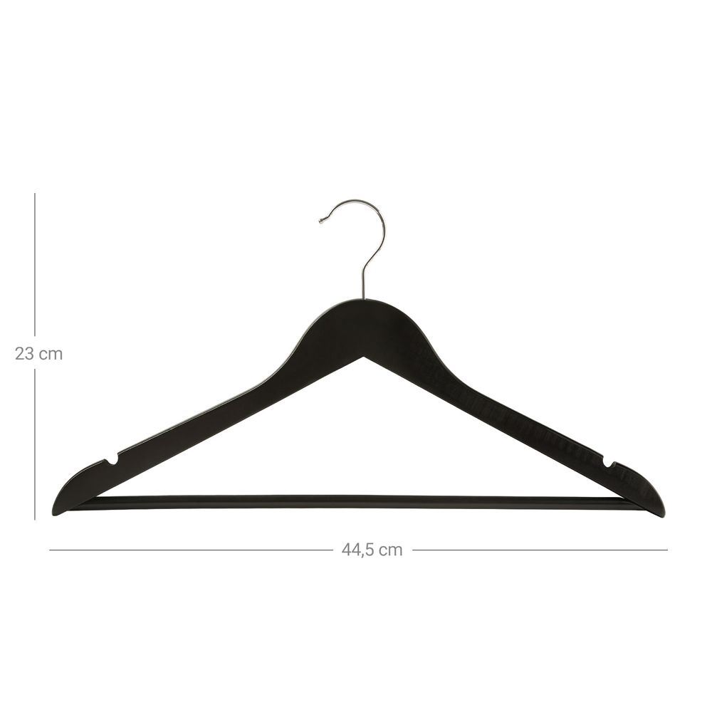 Songmics Σετ με 50 Ξύλινες Κρεμάστρες Ρούχων - Black - CRW02B - 50