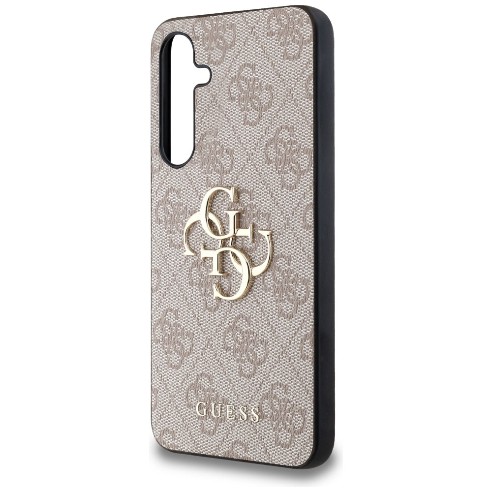 Guess Samsung Galaxy A35 5G - 4G Big Metal Logo - Θήκη με Επένδυση Συνθετικού Δέρματος - Pink - GUHCSA354GMGPI