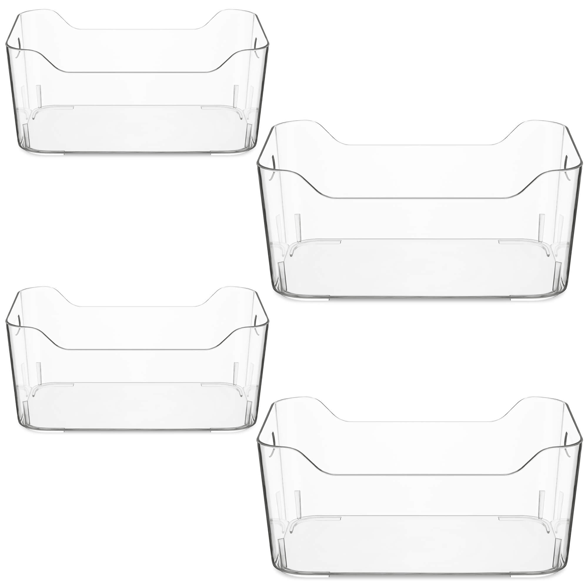 Navaris Σετ με 4 Δοχεία Αποθήκευσης για Ψυγείο - Διάφανα - 55380.01