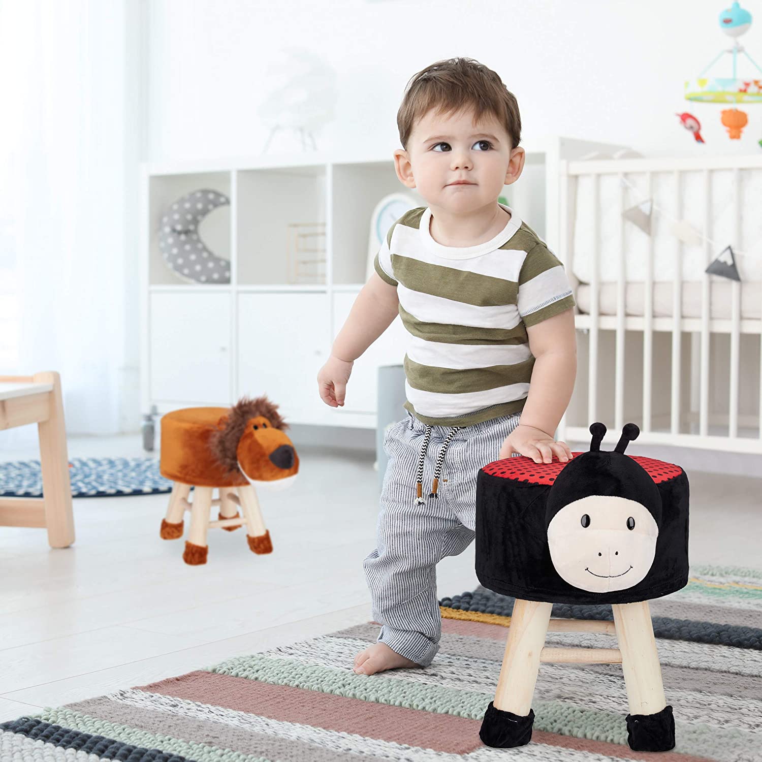 Relaxdays Παιδικό Σκαμπό Λιοντάρι - Brown