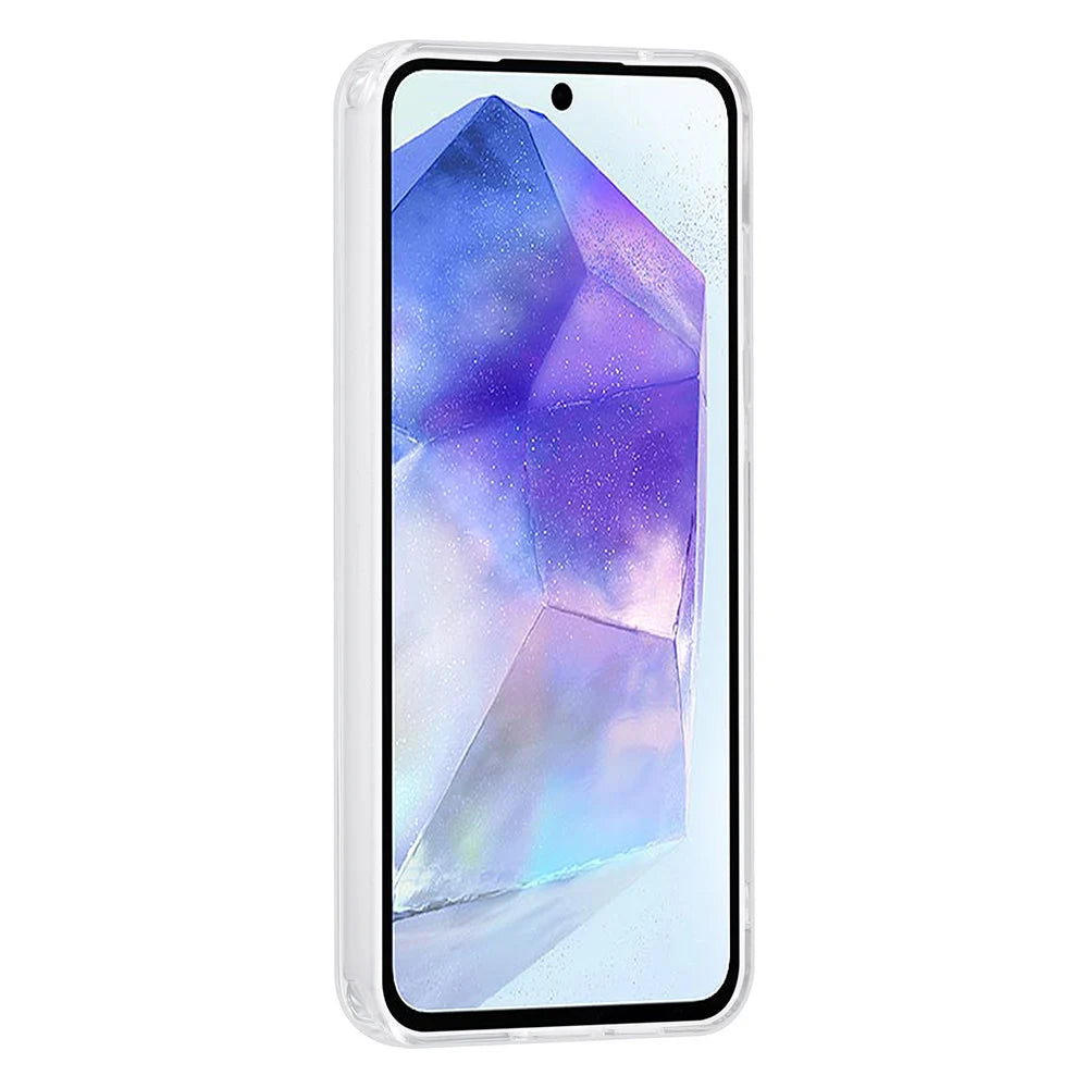 Tuniq Samsung Galaxy A55 5G - Σκληρή Θήκη με Πλαίσιο Σιλικόνης - Σχέδιο Μάρμαρο - Λευκή