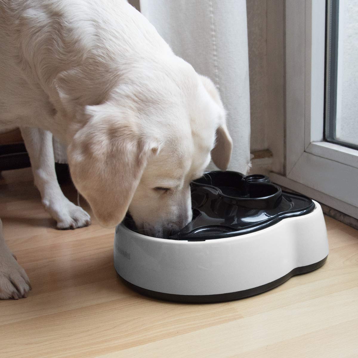 Navaris Automatic Food and Water Dispenser - Αυτόματη Ταΐστρα Φαγητού και Νερού με Χρονοδιακόπτη για Κατοικίδιο - 1.6L - White / Black - 44769.04