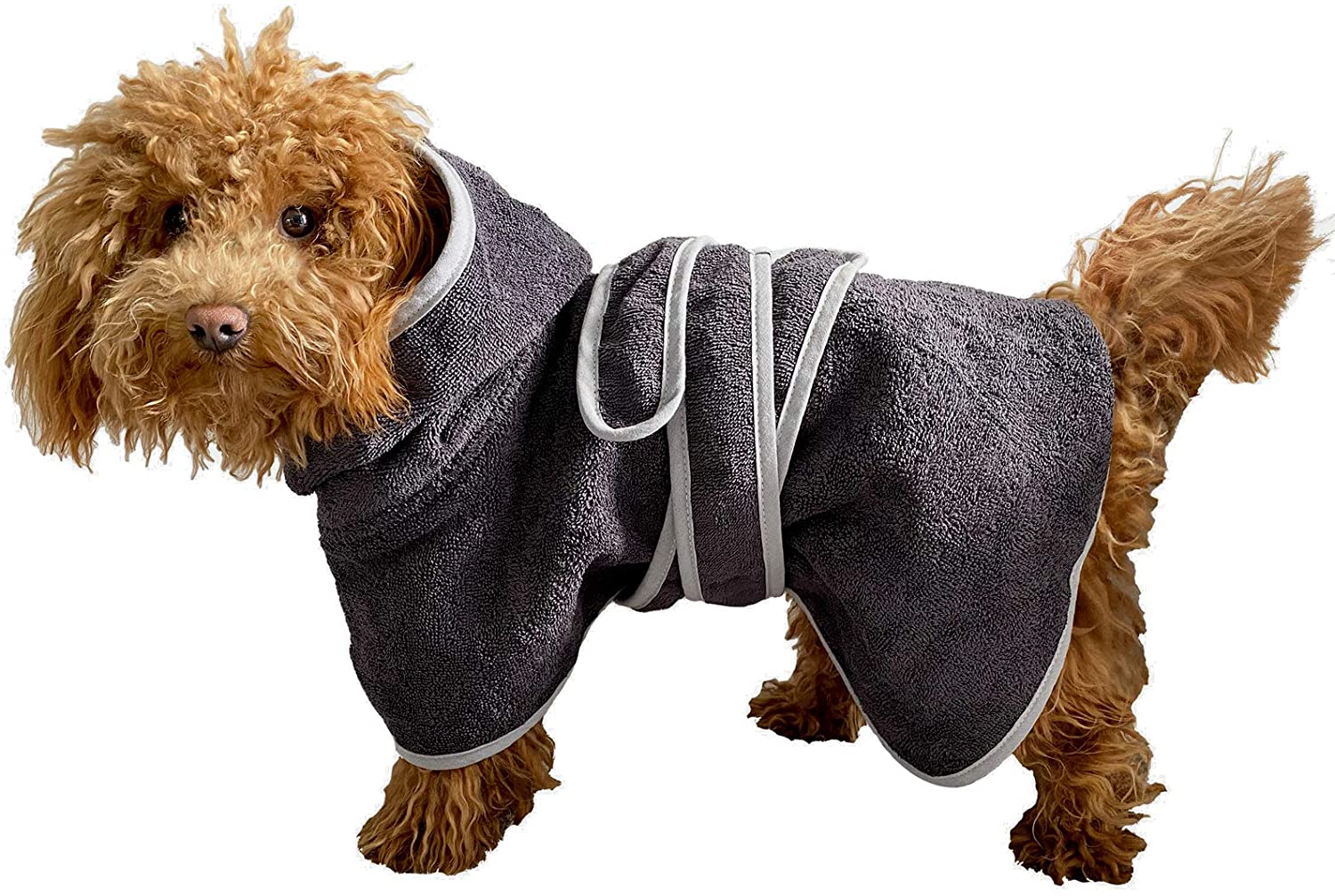 HOMELEVEL Μπουρνούζι Σκύλου - Extra Small - Anthracite / Gray - 54844.73.32