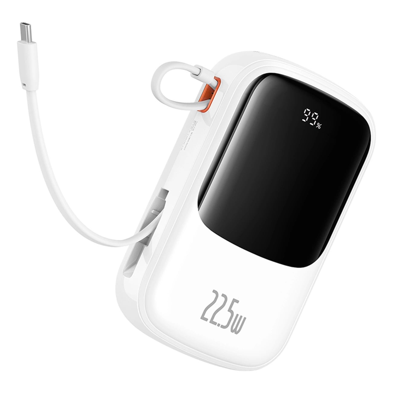 Baseus Qpow Pro+ Power Bank 20000mAh 22.5W με Οθόνη και Ενσωματωμένο Καλώδιο Type-C - White - P10067103213-00