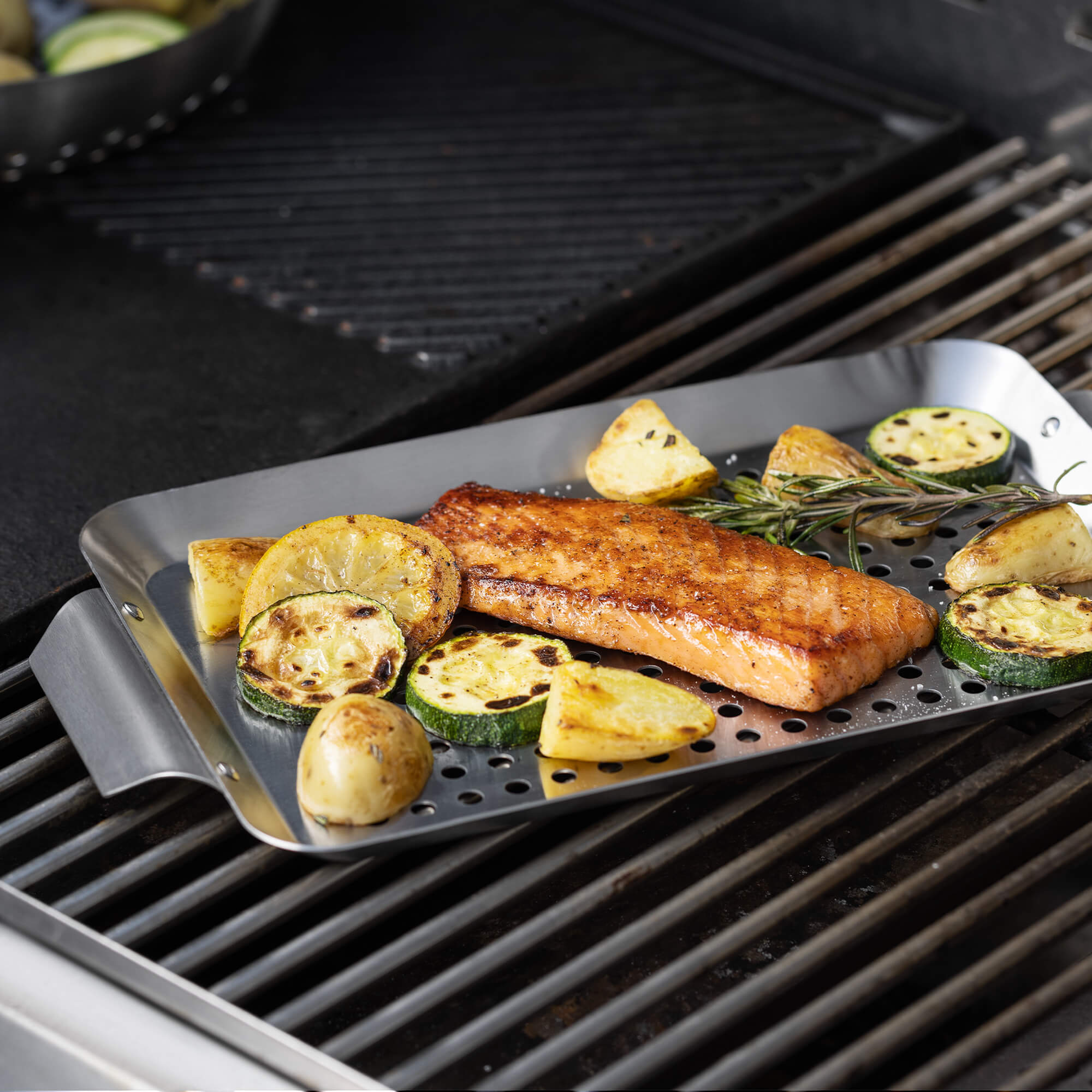 Navaris Ορθογώνιο Καλάθι από Ανοξείδωτο Ατσάλι για Ψησταριά BBQ - Silver - 56221.02