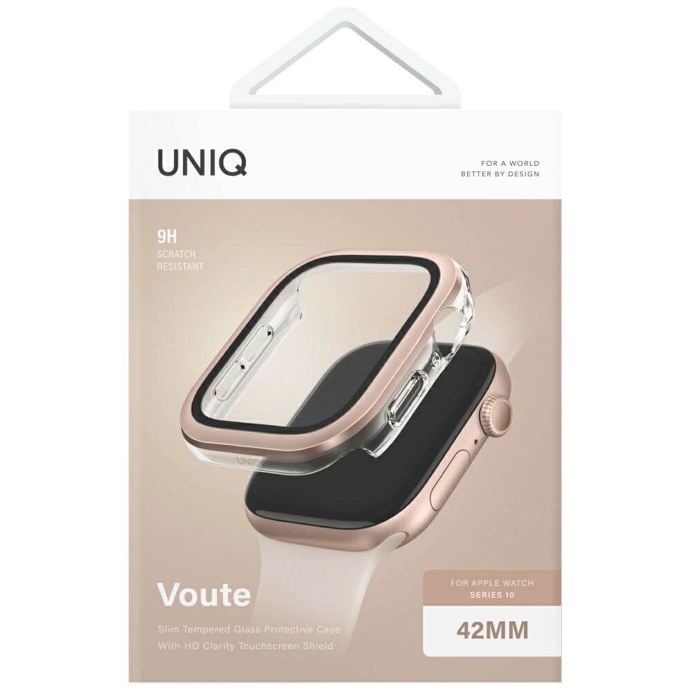Uniq Θήκη Apple Watch 10/11 - 42mm Voute με Προστασία Οθόνης - Rose Gold