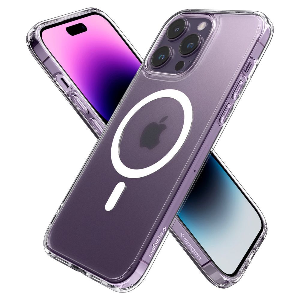 Spigen iPhone 14 Pro Ultra Hybrid Mag Σκληρή Θήκη με Πλαίσιο Σιλικόνης Και MagSafe - Frost Clear / White