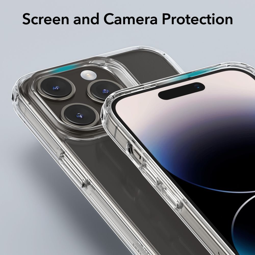 ESR iPhone 15 Pro Ice Shield Θήκη με Πλαίσιο Σιλικόνης και Όψη Γυαλιού Tempered Glass - Διάφανη