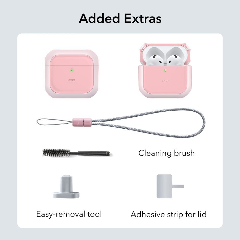 ESR AirPods 4 Θήκη από Σκληρό Πλαστικό και Σιλικόνη με MagSafe - Orbit Halolock - Pink