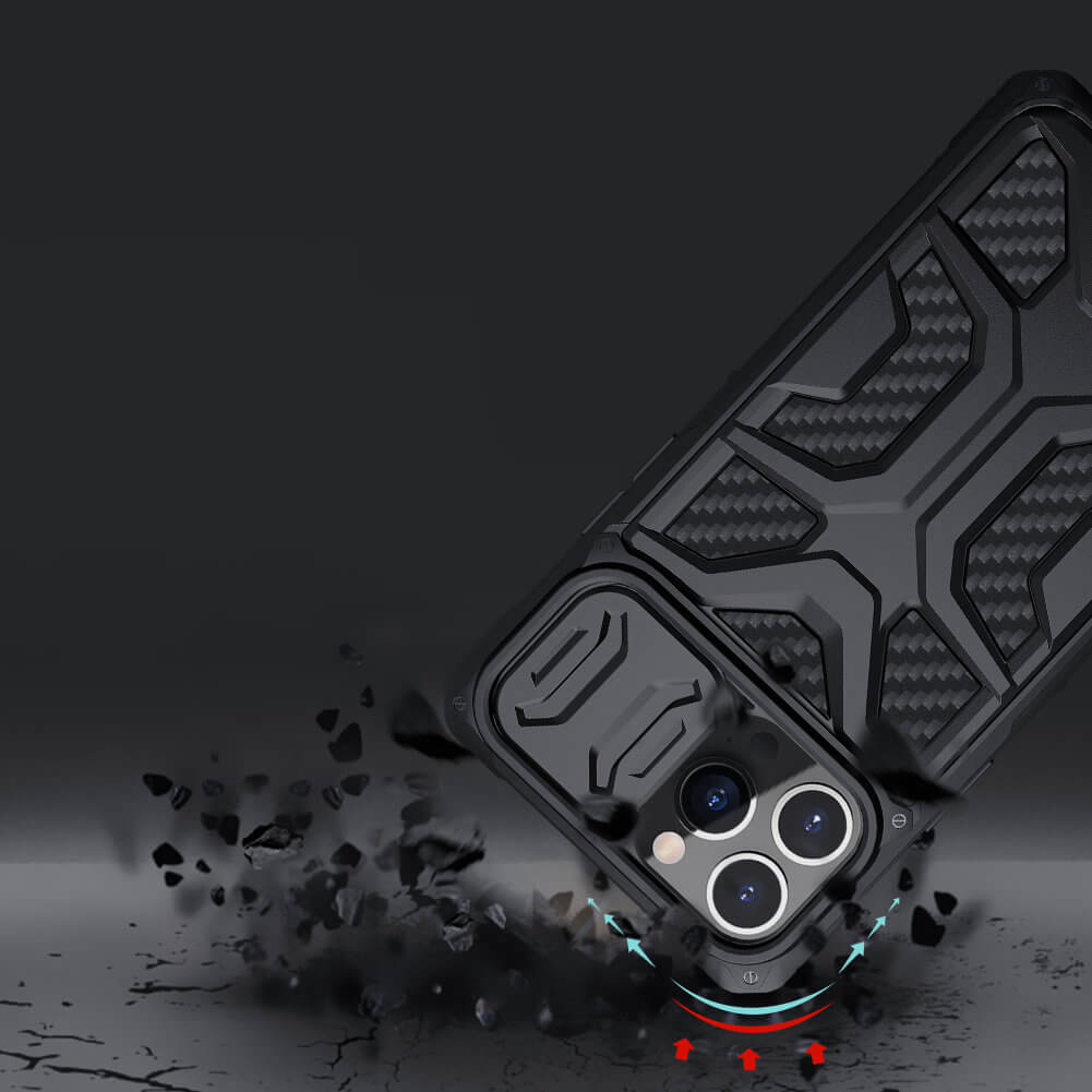 Nillkin iPhone 13 Pro Armored Case with Camera Cover Σκληρή Θήκη με Κάλυμμα για την Κάμερα - Black
