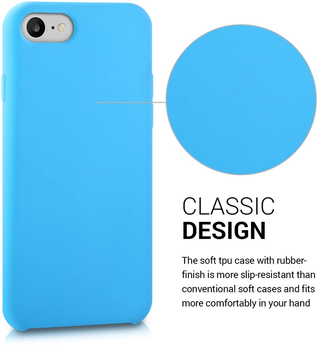 KW iPhone SE 2022 / SE 2020 / 7 / 8 Θήκη Σιλικόνης Rubber TPU - Light Blue - 40225.23