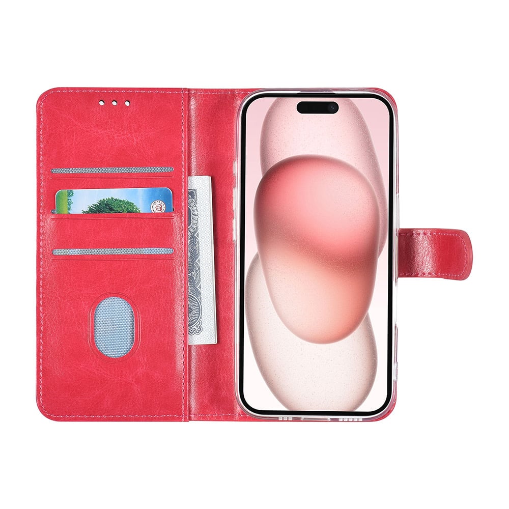Tuniq iPhone 16 - Θήκη Πορτοφόλι Stand από Δερματίνη - Hot Pink