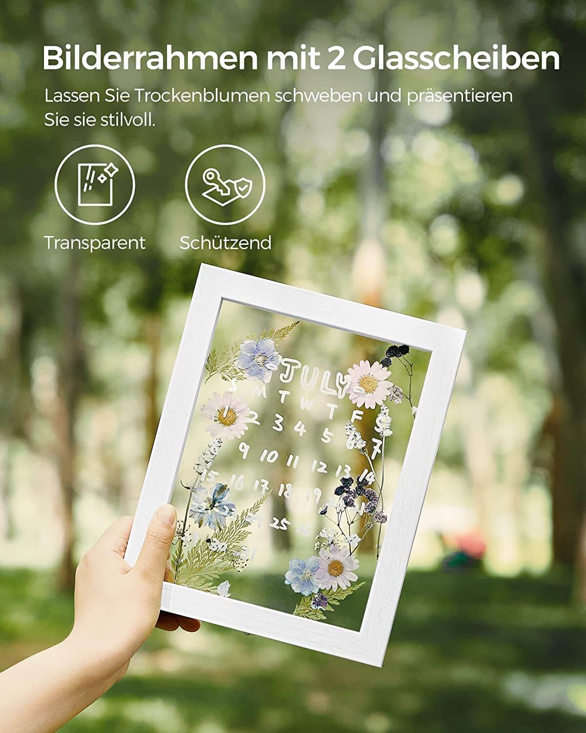 Songmics Σετ με 3 Ξύλινες Κορνίζες - 24,5 x 19,5 cm - White - RPF357W01