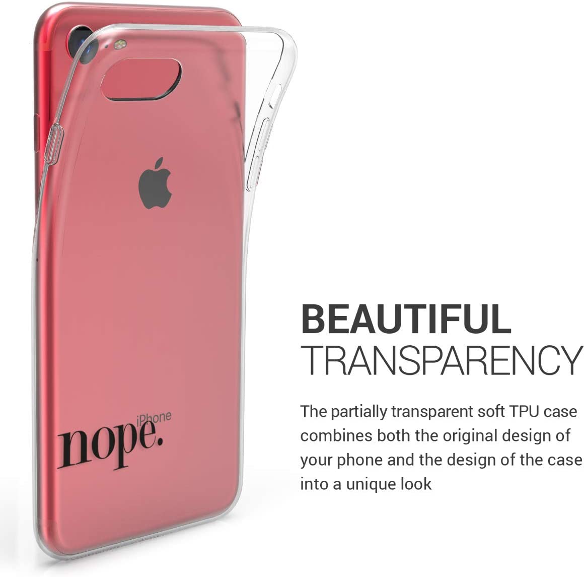 KW iPhone SE 2022 / SE 2020 / 7 / 8 Θήκη Σιλικόνης TPU Design Nope - Black - Διάφανη - 41448.20
