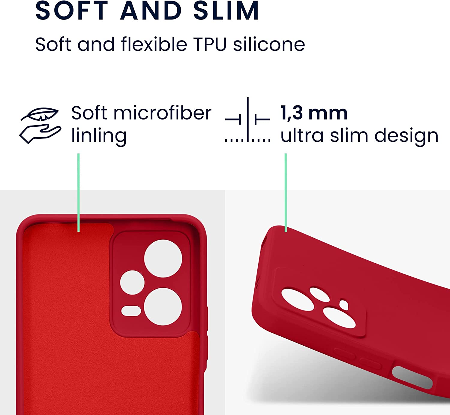 KW Xiaomi Redmi Note 12 5G / Poco X5 5G Θήκη Σιλικόνης Rubberized TPU - Sweet Cherry - 61169.229