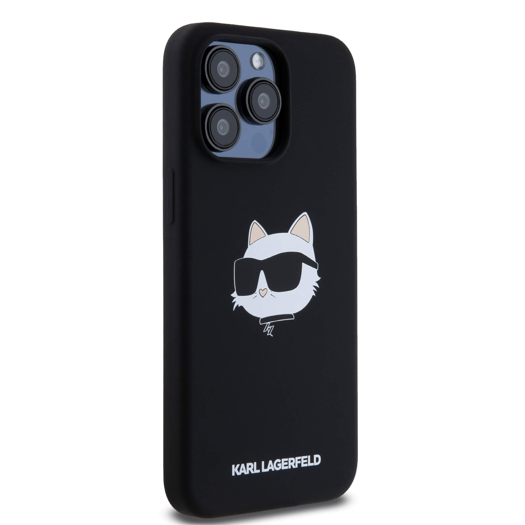 Karl Lagerfeld iPhone 15 Pro Max - Silicone Choupette Head Print - MagSafe Θήκη Σιλικόνης - Black - KLHMP15XSCHPPLK