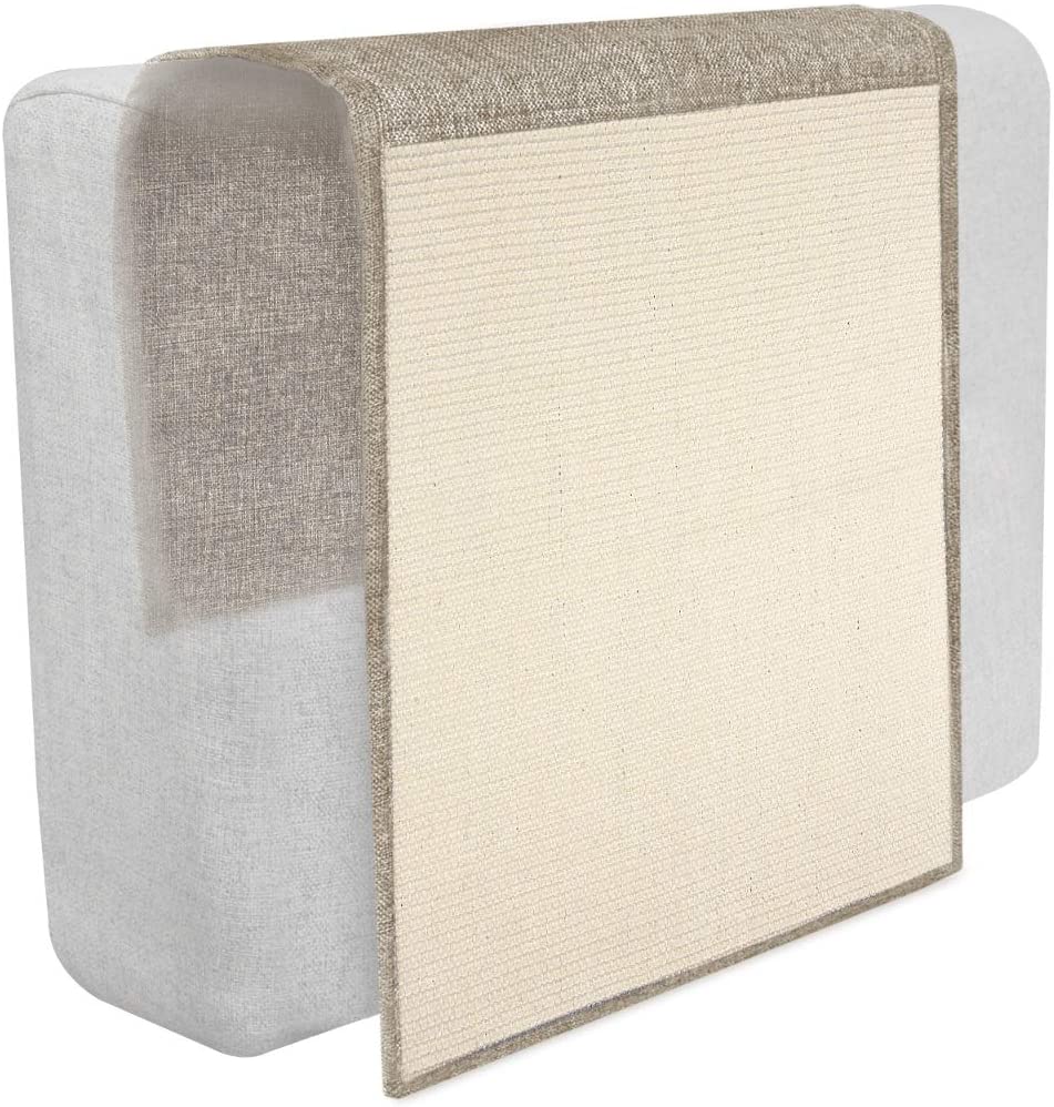Navaris Cat Scratch Mat Sofa Shield - Προστατευτικό Καναπέ από Γρατζουνιές Γάτας - 130 x 45 cm - Light Brown - White - 45105.24.02