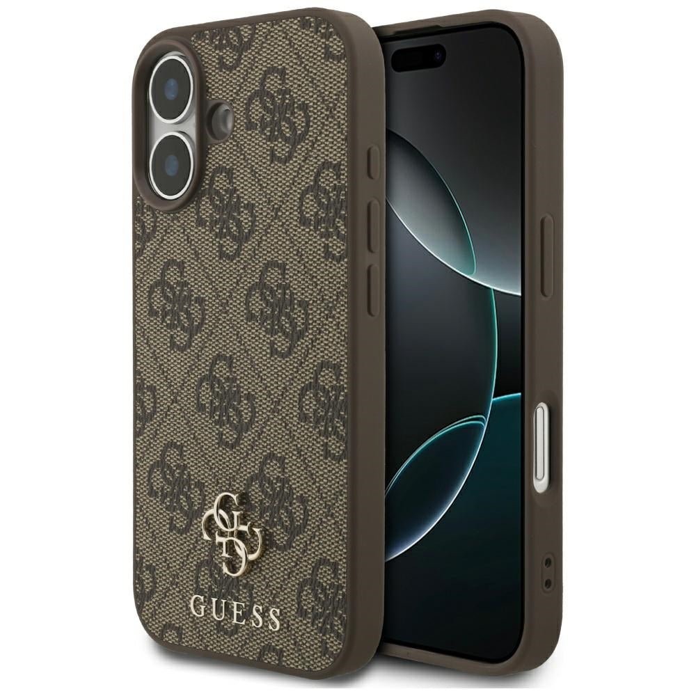 Guess iPhone 17 - 4G Small Classic Logo MagSafe - Σκληρή Θήκη με Πλαίσιο Σιλικόνης και Επένδυση Συνθετικού Δέρματος - Brown - GUHMP17SP4SM4MW