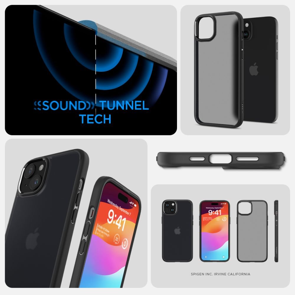 Spigen iPhone 15 Ultra Hybrid Σκληρή Θήκη με Πλαίσιο Σιλικόνης - Frost Black