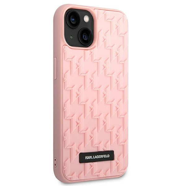 Karl Lagerfeld iPhone 14 Plus - 3D Monogram Σκληρή Θήκη με Πλαίσιο Σιλικόνης - Pink - KLHCP14MRUPKLPP