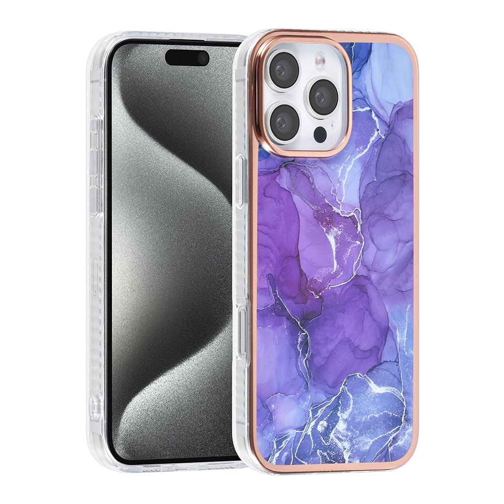 Tuniq iPhone 16 Pro Max Silicone Θήκη Σιλικόνης - Marble / Purple