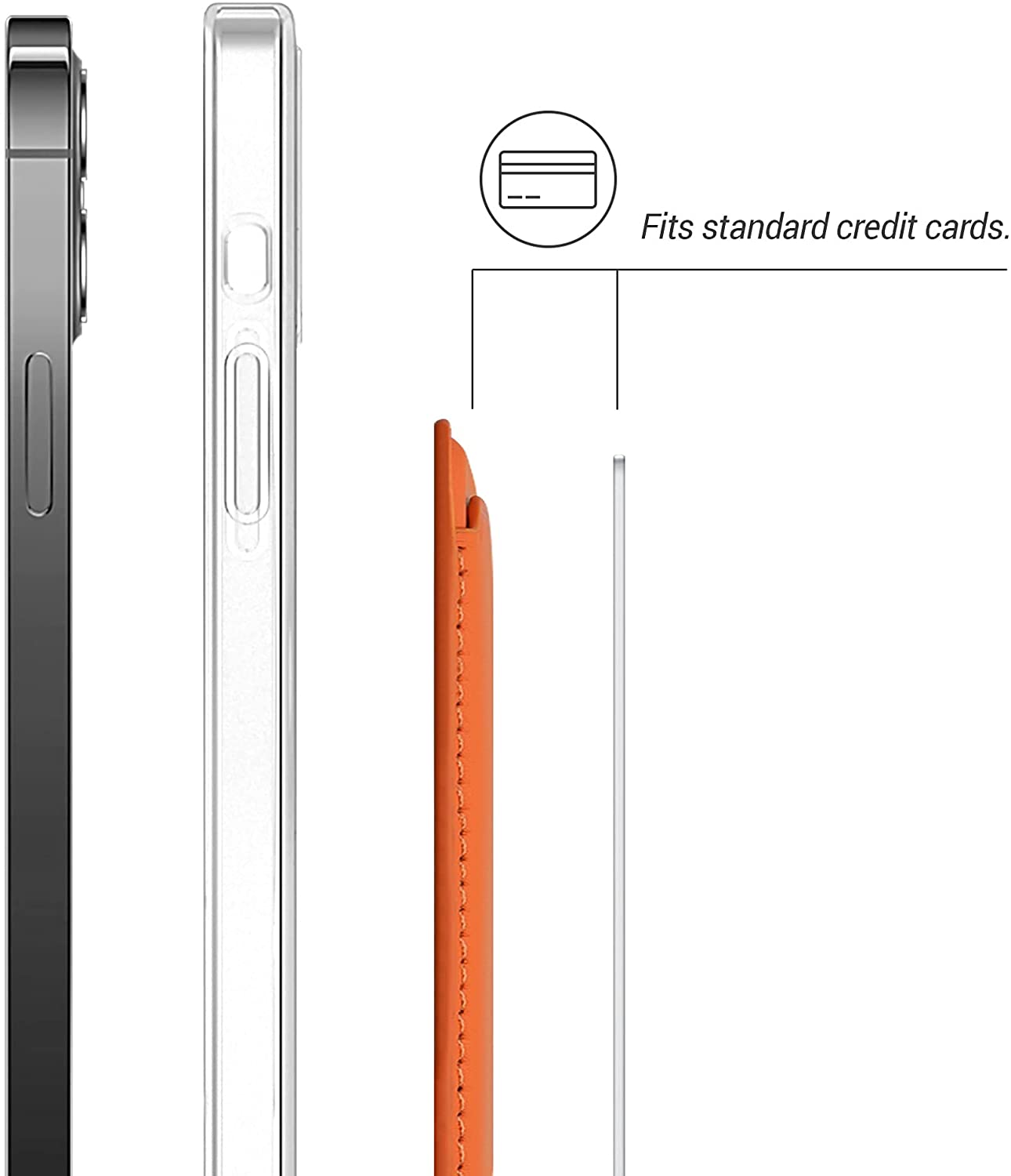 KW iPhone Θήκη από Συνθετικό Δέρμα για Πιστωτικές Κάρτες - Orange - 54606.29