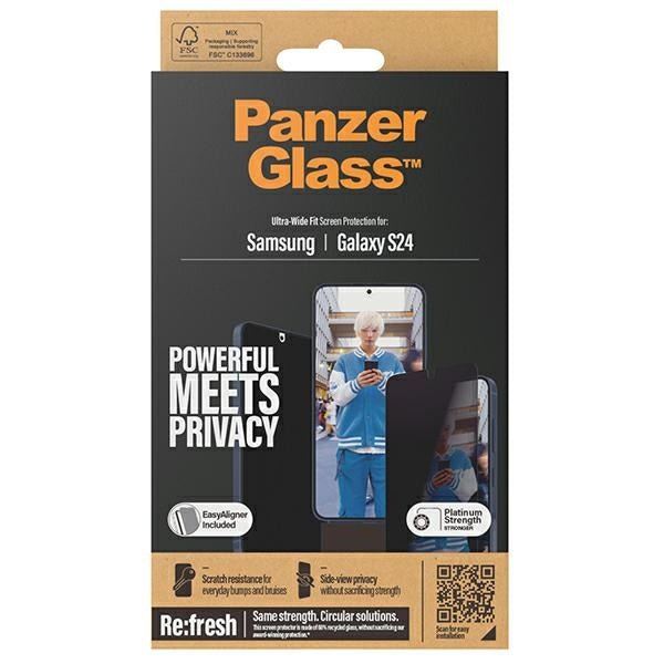 PanzerGlass Samsung Galaxy S24 - Ultra - Wide Fit Privacy Easy Aligner Αντιχαρακτικό Γυαλί Οθόνης - Black