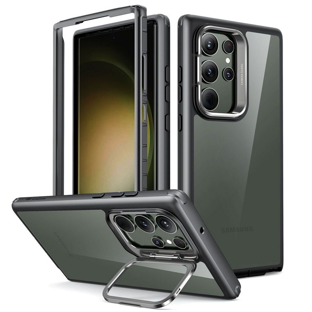 ESR Samsung Galaxy S23 Ultra Shock Armor Kickstand Σκληρή Θήκη με Stand - Διάφανη / Black