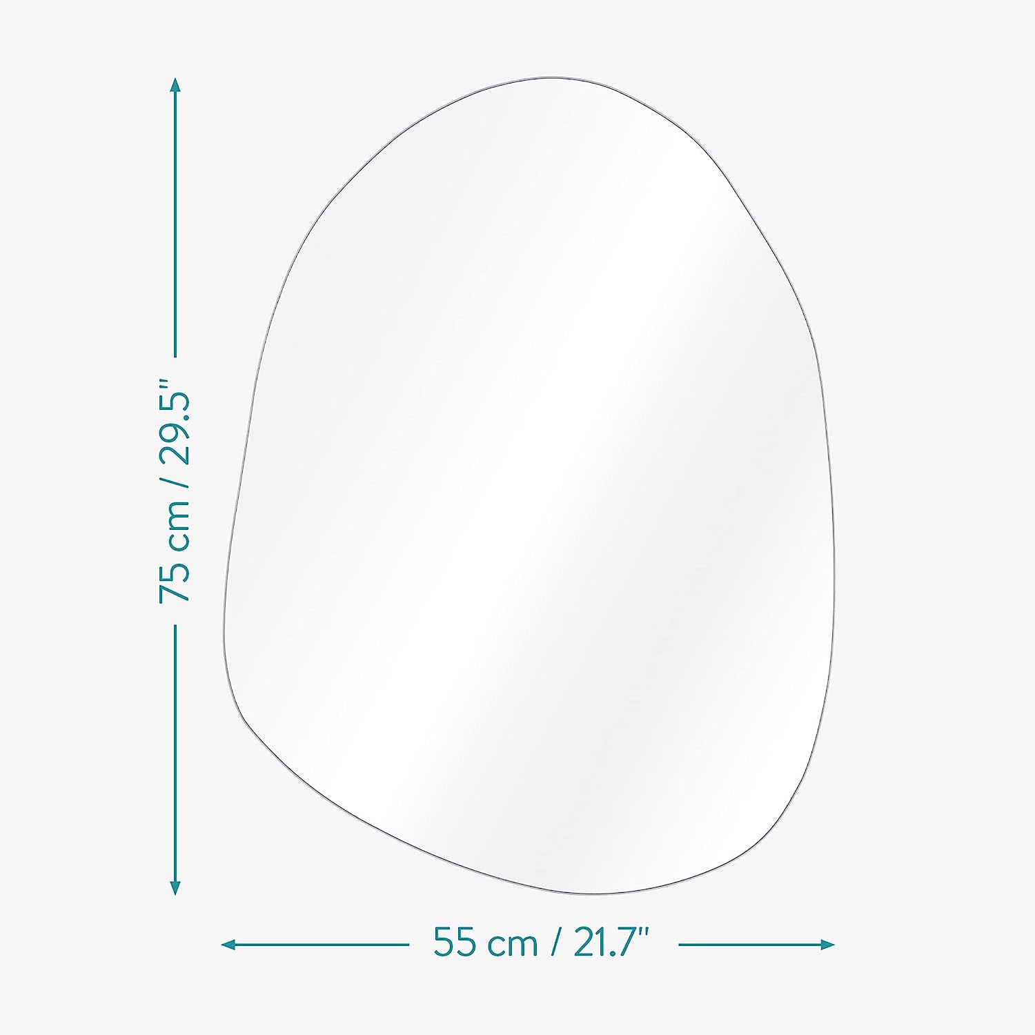 Navaris Καθρέπτης Τοίχου με Ακανόνιστο Σχήμα Χωρίς Πλαίσιο - 75 x 55 cm - Silver - 54705.04