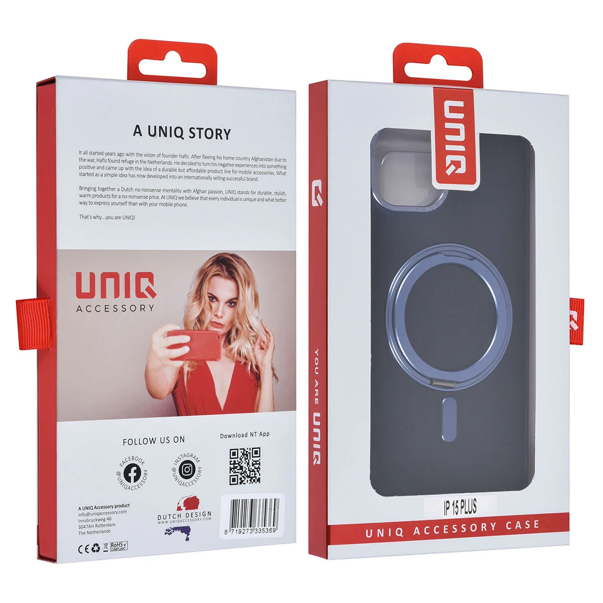 Tuniq iPhone 15 Plus / 14 Plus - Σκληρή MagSafe Θήκη με Περιστρεφόμενο Δαχτυλίδι Συγκράτησης - Μπλε