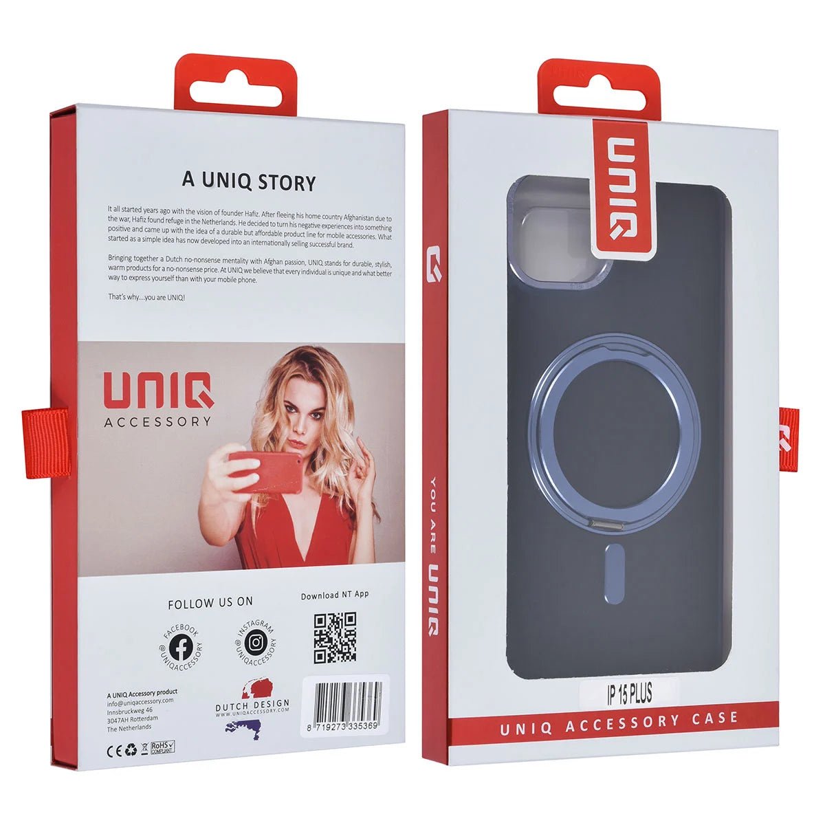 Tuniq iPhone 15 Plus / 14 Plus - Σκληρή MagSafe Θήκη με Περιστρεφόμενο Δαχτυλίδι Συγκράτησης - Μπλε
