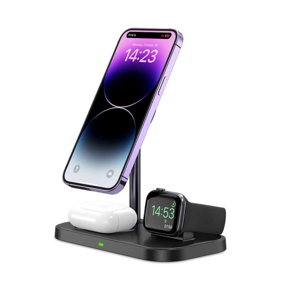 Tech - Protect QI15W A22 3in1 Ασύρματος Μαγνητικός Φορτιστής MagSafe 15W - Black