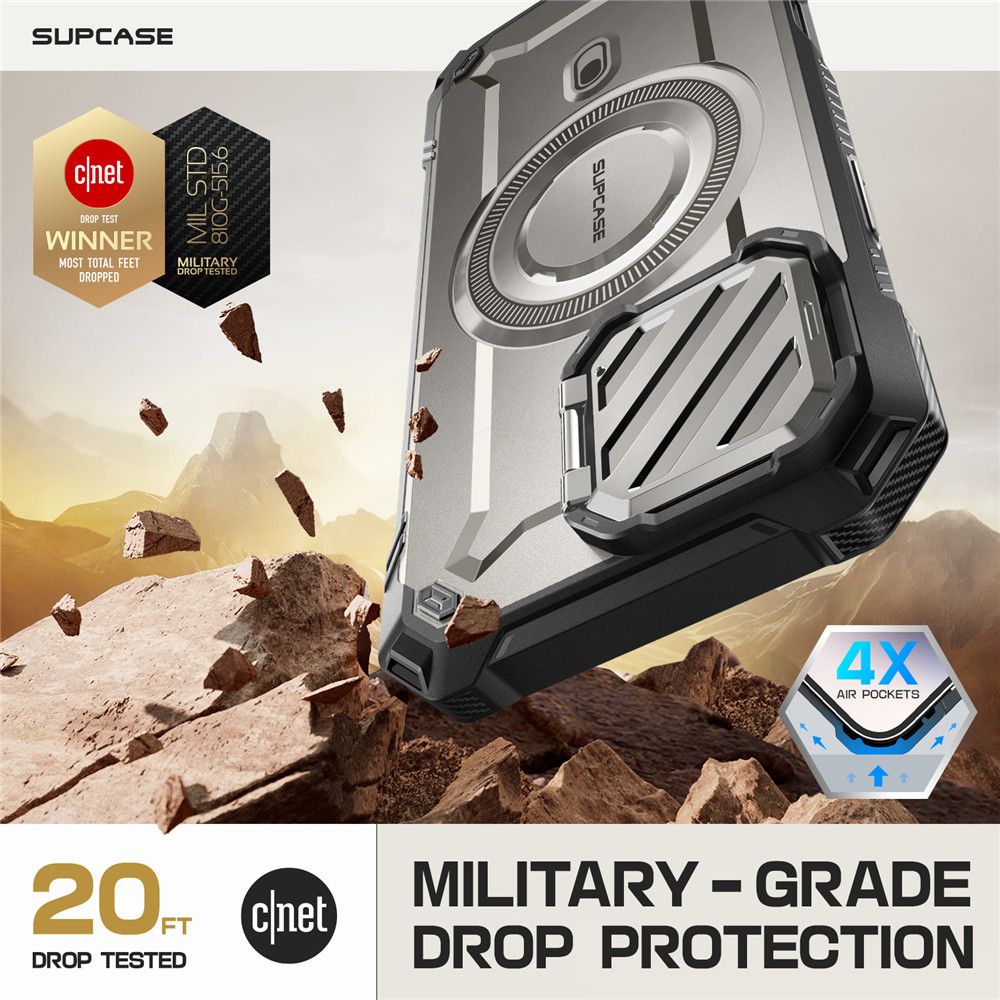 Supcase iPhone 16 Pro Max UB XT Mag Σκληρή Θήκη με Ανοιγόμενο Κάλυμμα Κάμερας / Stand και MagSafe - Titan Grey