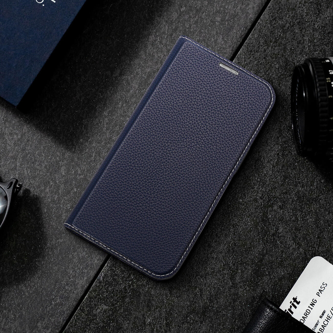 Dux Ducis iPhone 14 Pro Max Skin X2 Flip Stand Case Θήκη Βιβλίο - Blue