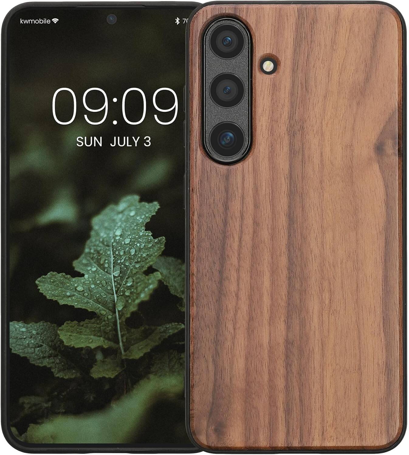 KW Samsung Galaxy S24 Θήκη από Φυσικό Ξύλο - Dark Brown