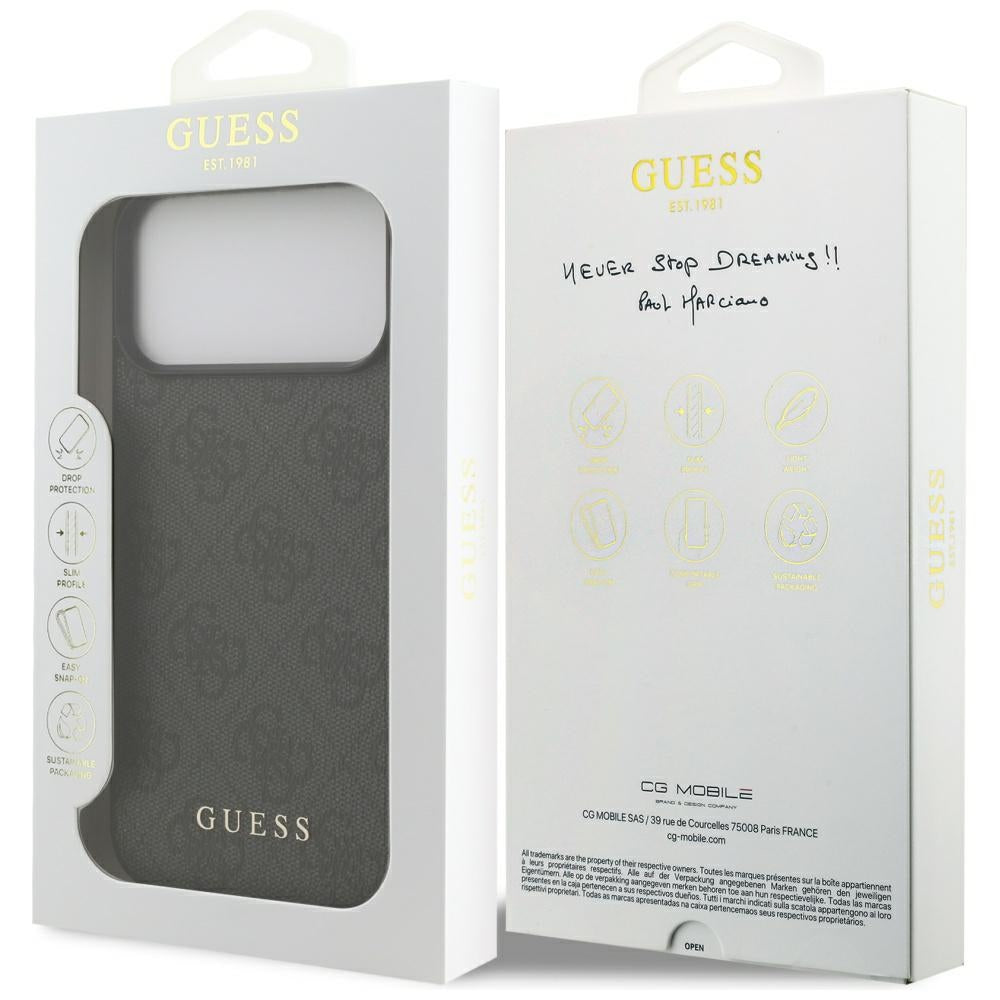Guess iPhone 17 Pro Max - 4G Classic - Σκληρή Θήκη με Πλαίσιο Σιλικόνης και Επένδυση Συνθετικού Δέρματος - Black - GUHCP17XG4GFGR