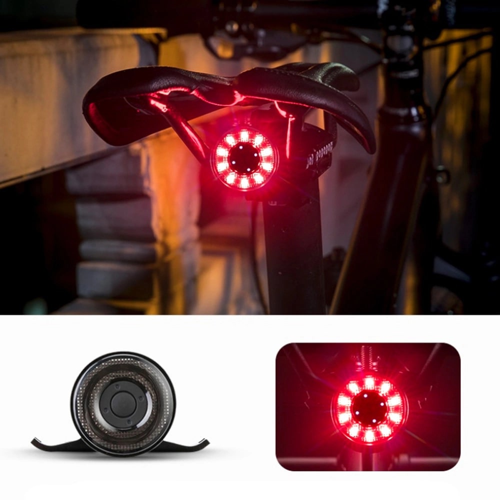 RockBros Q1 Επαναφορτιζόμενο Πίσω Φως Ποδηλάτου LED με 7 Χρώματα - Black