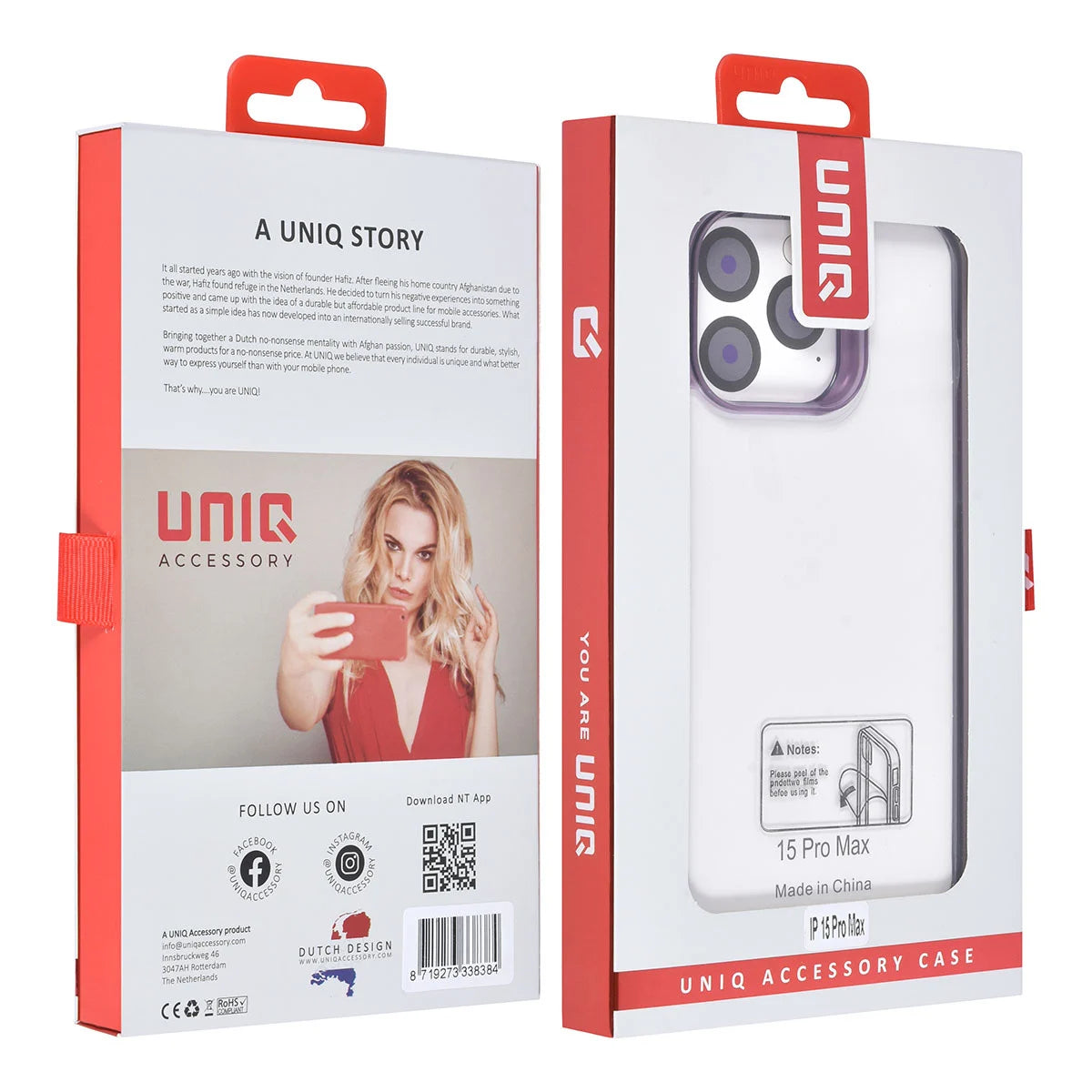 Tuniq iPhone 15 Pro Max - Σκληρή Θήκη με Πλαίσιο Σιλικόνης - Ημιδιάφανο Μοβ / Διάφανο