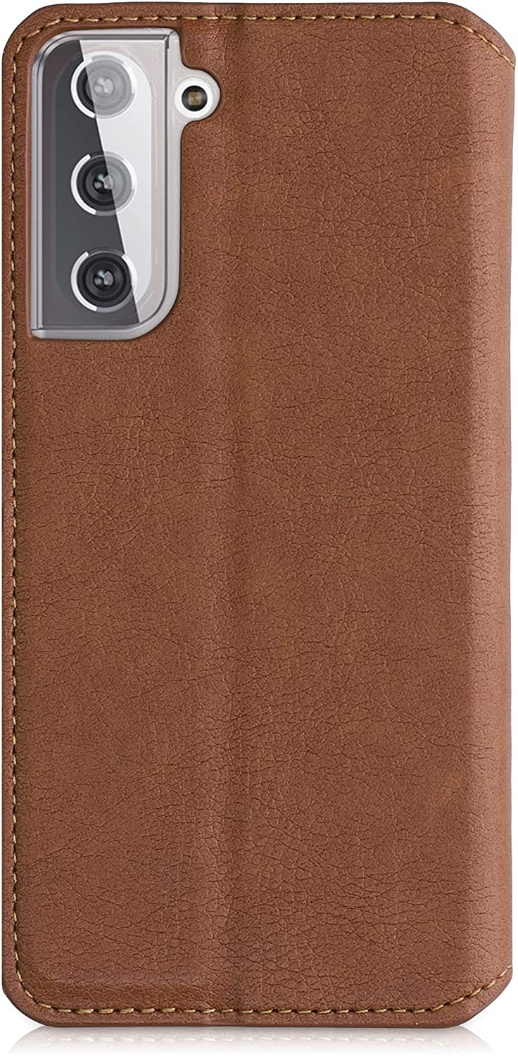 KW Samsung Galaxy S21 Θήκη Δερματίνη Flip - Design Cubes - Light Brown - 54390.01