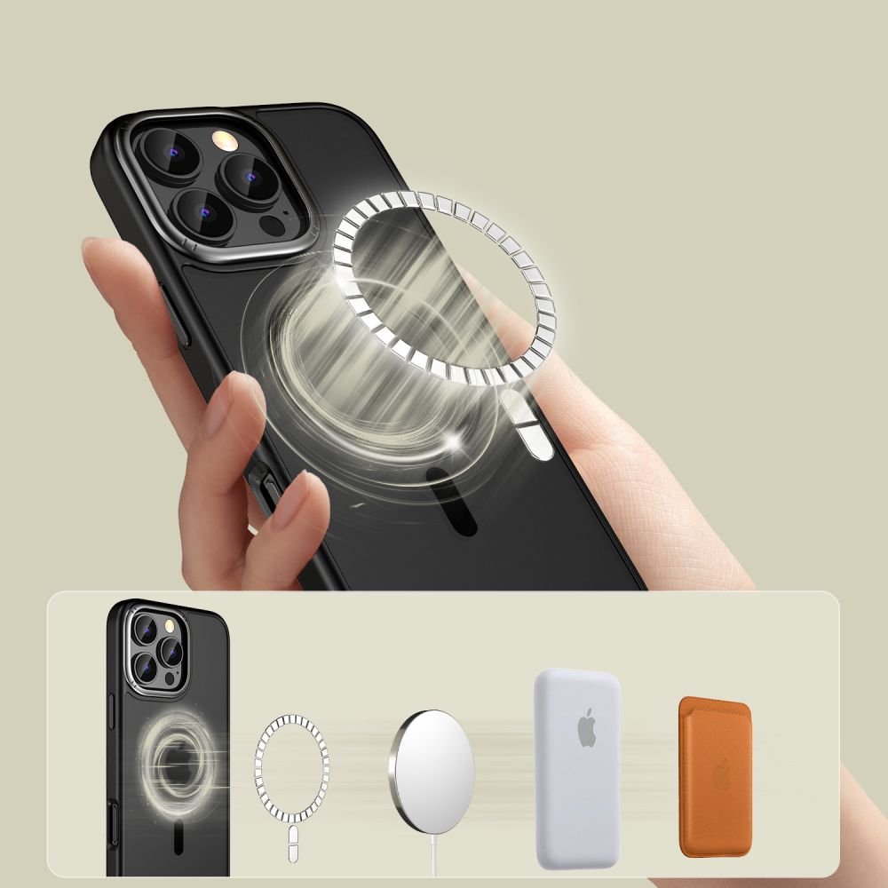 Tech - Protect iPhone 16 Pro MagEdge - Σκληρή Θήκη με Πλαίσιο Σιλικόνης και MagSafe - Matte Black / Gunmetal