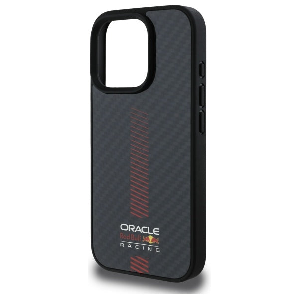 Red Bull iPhone 16 Pro Max - Carbon Fiber Power Bar - MagSafe Σκληρή Θήκη με Πλαίσιο Σιλικόνης - Black - RBHMP16X24CFGSMK