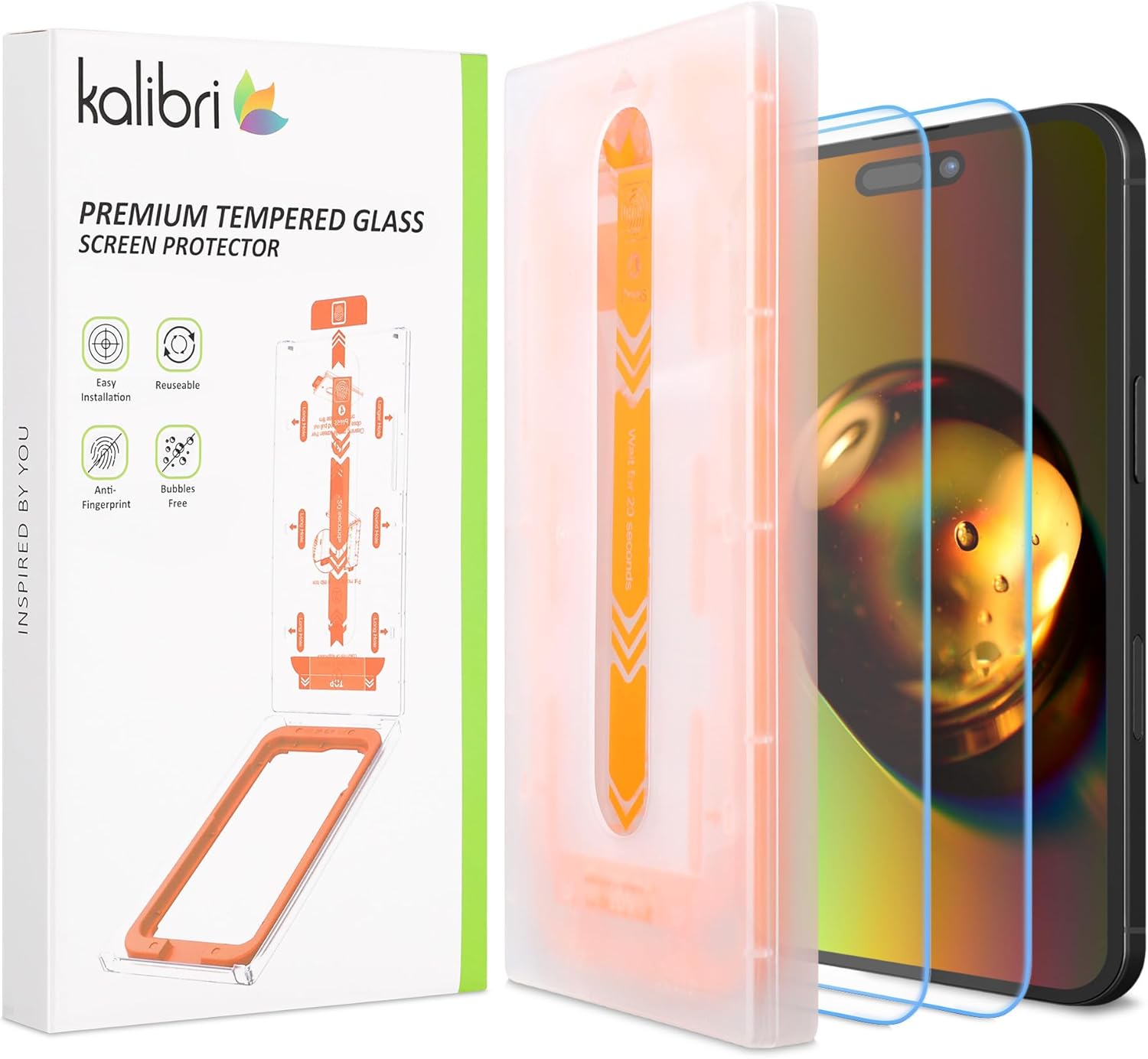 Kalibri iPhone 16 - Full Screen Αντιχαρακτικό Γυαλί Οθόνης - 2 Τεμάχια - Διάφανα