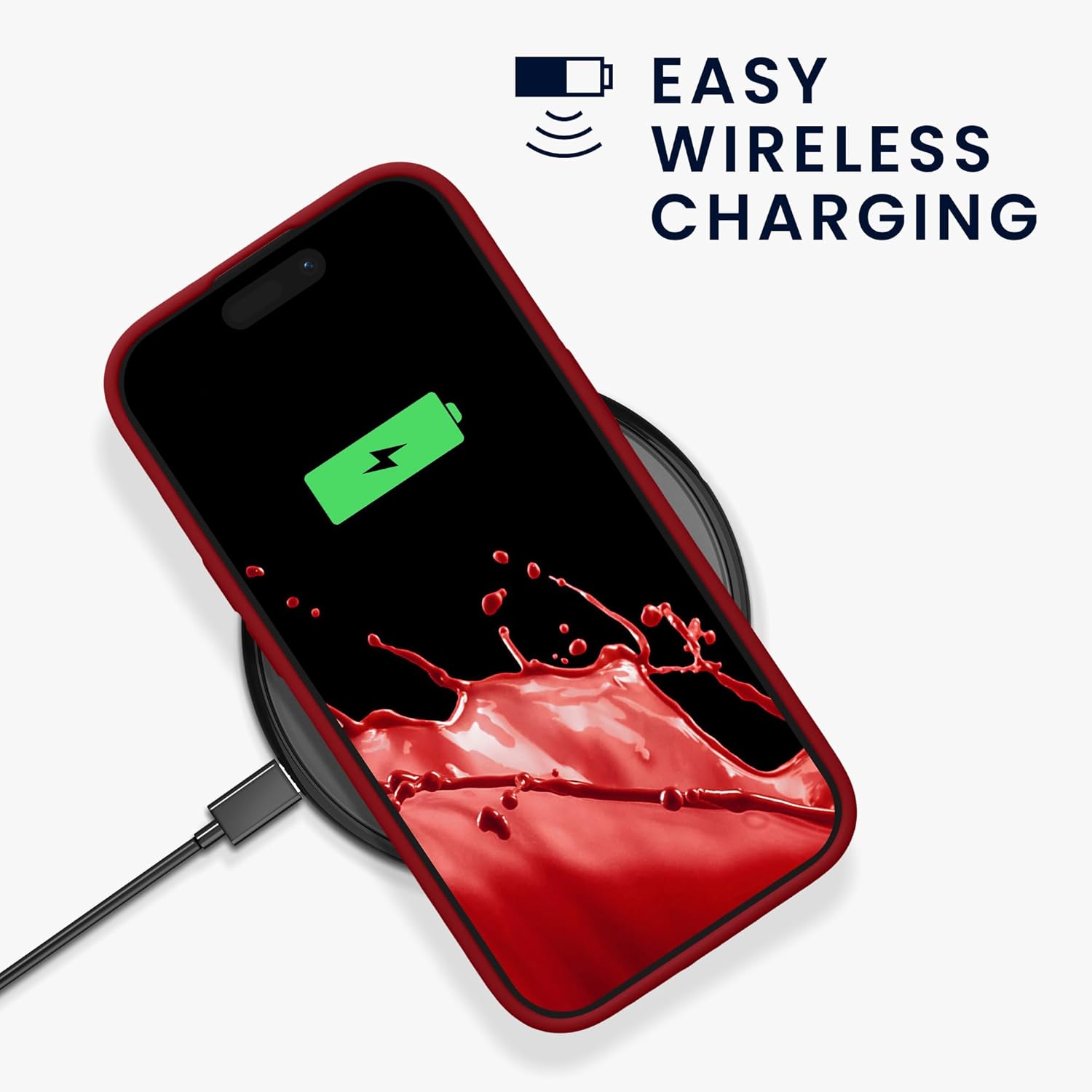 KW iPhone 15 Θήκη Σιλικόνης Rubberized TPU - Rhubarb Red