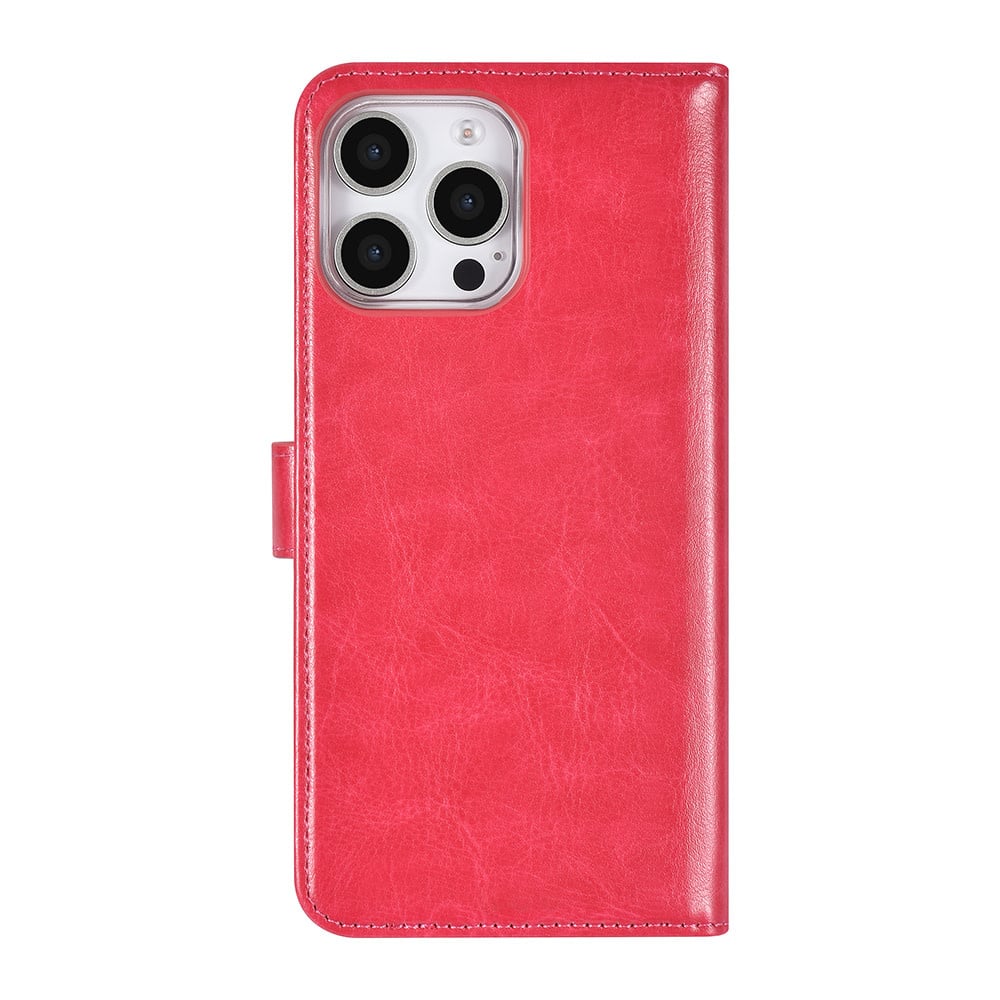Tuniq iPhone 16 Pro Max - Θήκη Πορτοφόλι Stand από Δερματίνη - Hot Pink