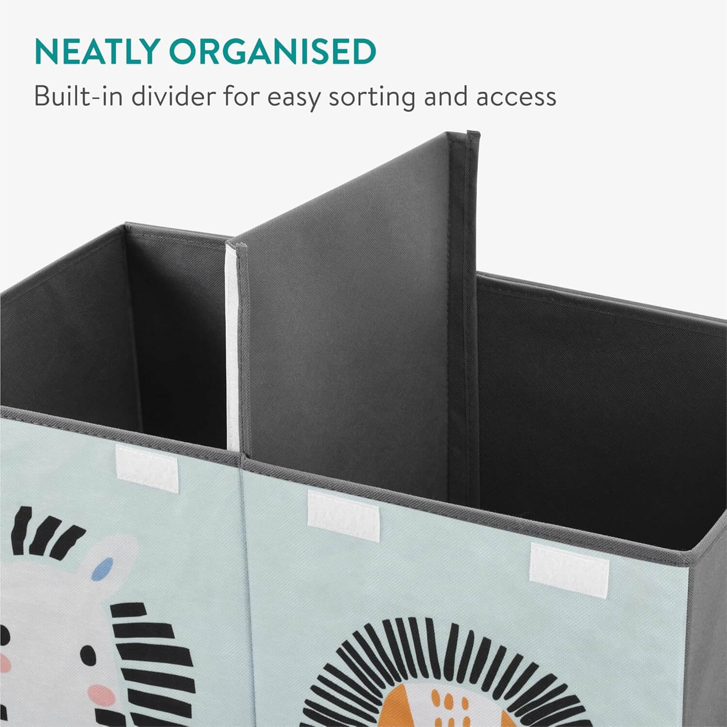 Navaris Παιδικό Κουτί Αποθήκευσης Παιχνιδιών με Διαχωριστικό και Καπάκι - 62 x 33 x 40 cm - Green