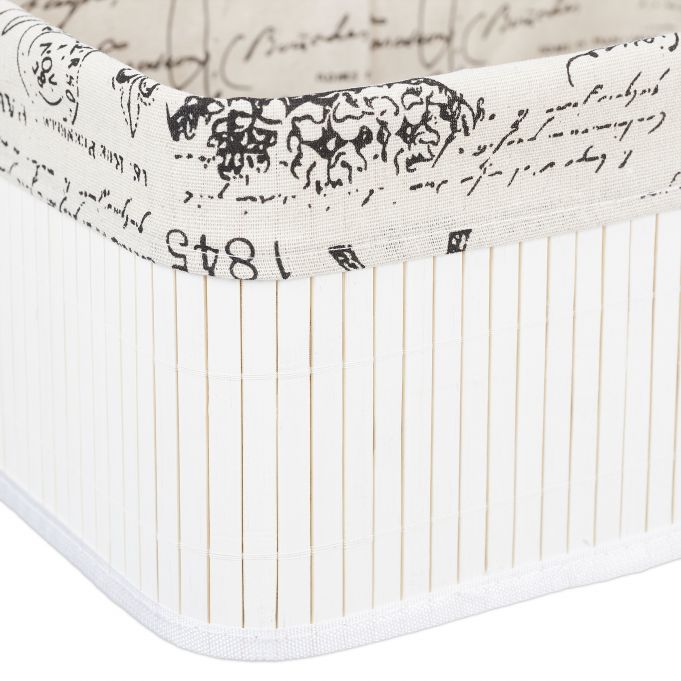 Relaxdays Καλάθι Αποθήκευσης από Bamboo - White / Creme / Black - 4052025901257